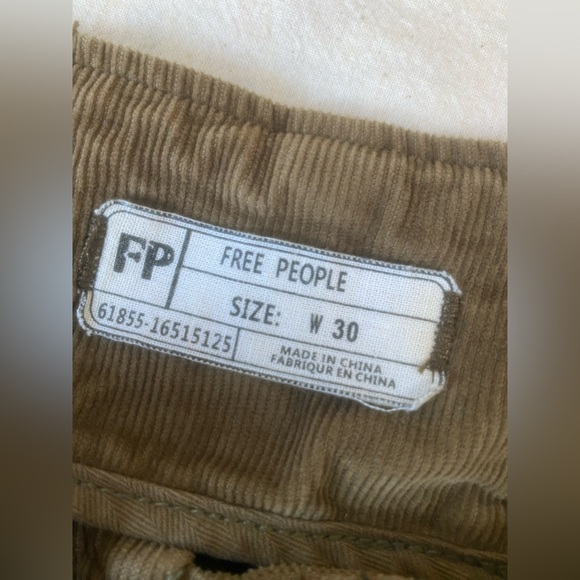 free people corduroy super bell bottoms thin wake brow sz. 30 - Picture 8 of 13